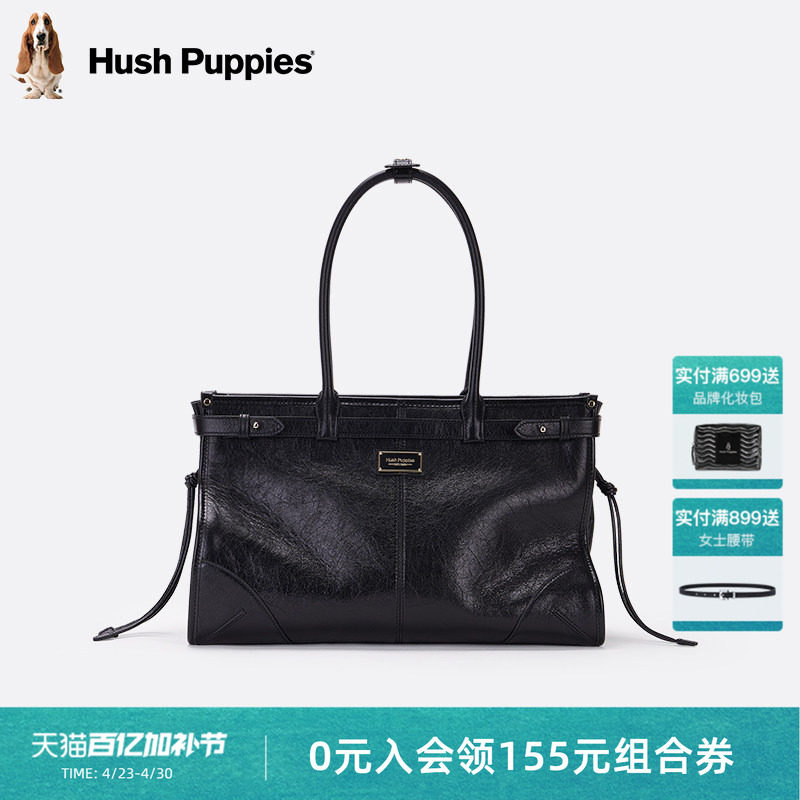 暇步士女包2026新款油蜡牛皮手提包托特包通勤大容量单肩包公文包