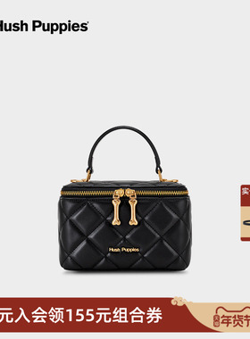 Hush Puppies/暇步士新款时尚手提包牛皮单肩包盒子包手拎小包女
