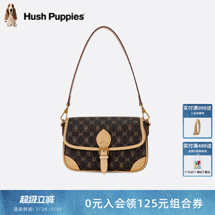 暇步士女包2025新款 復(fù)古單肩包高級(jí)法棍腋下包老花小方包斜挎包女