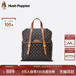 暇步士女包2025新款 老花休闲通勤旅行背包女 大容量双肩包女时尚