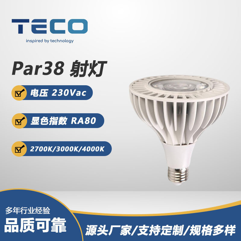 厂家批发LED PAR灯20W压铸铝外壳RA80 E27螺口PAR38灯泡射灯