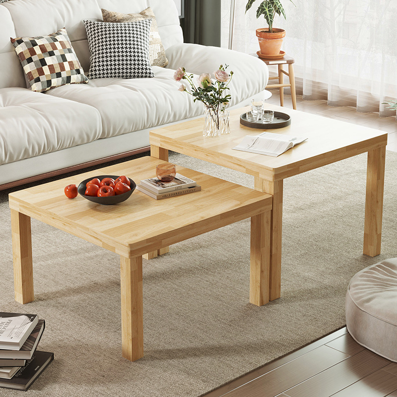 日式原实木卧室茶几客厅家用小桌子阳台方形矮桌子极简约小户型