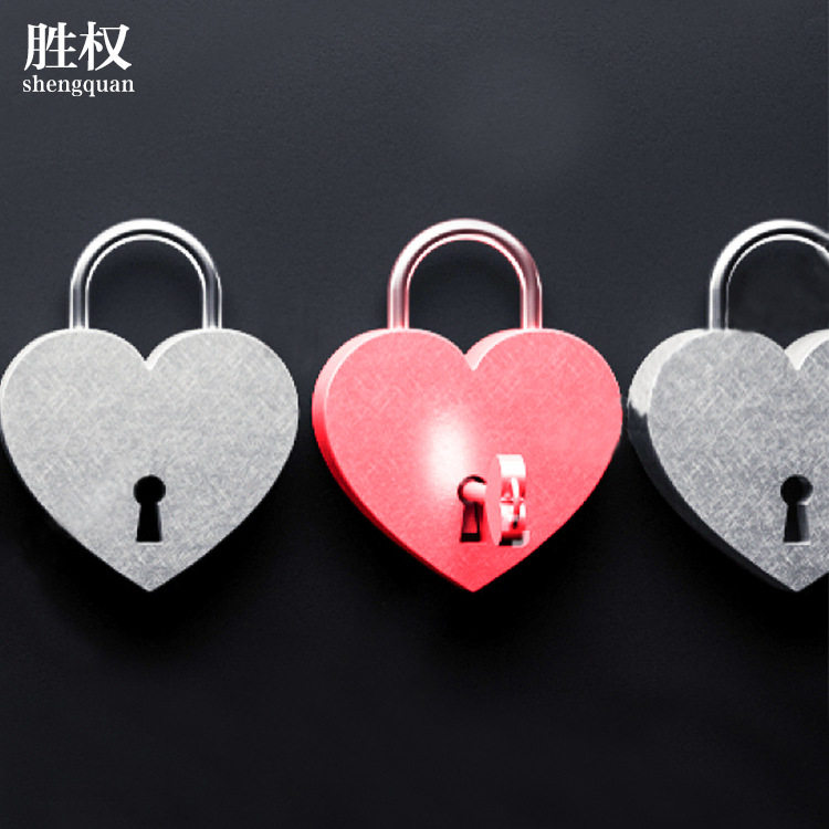 迷你彩色锌合金爱心钥匙挂锁