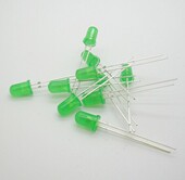 三元 LED直插发光二极管F5MM绿发绿 长脚 超高亮 绿色灯 普绿光