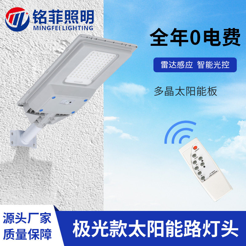 20w太阳能路灯头批发户外农村道路照明人体感应LED模组厂家极光