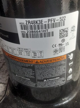 ZR68KCE-TF7-522 谷轮空调冷库制冷压缩机配件208-230v 60hz
