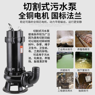 增压铸铁WQK双切割泵加压排放排污泵切割式排污泵厂家节能污水泵
