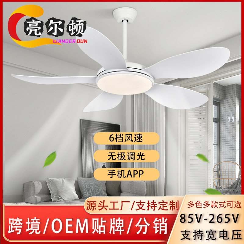 现代电风扇吊灯52寸大尺寸吊扇灯客厅餐厅家用带一体式智能遥控