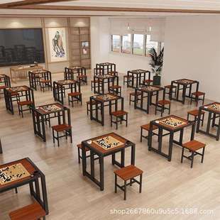 中国围棋象棋辅导班桌培训桌书法绘画桌学生社区美术多用途课桌椅
