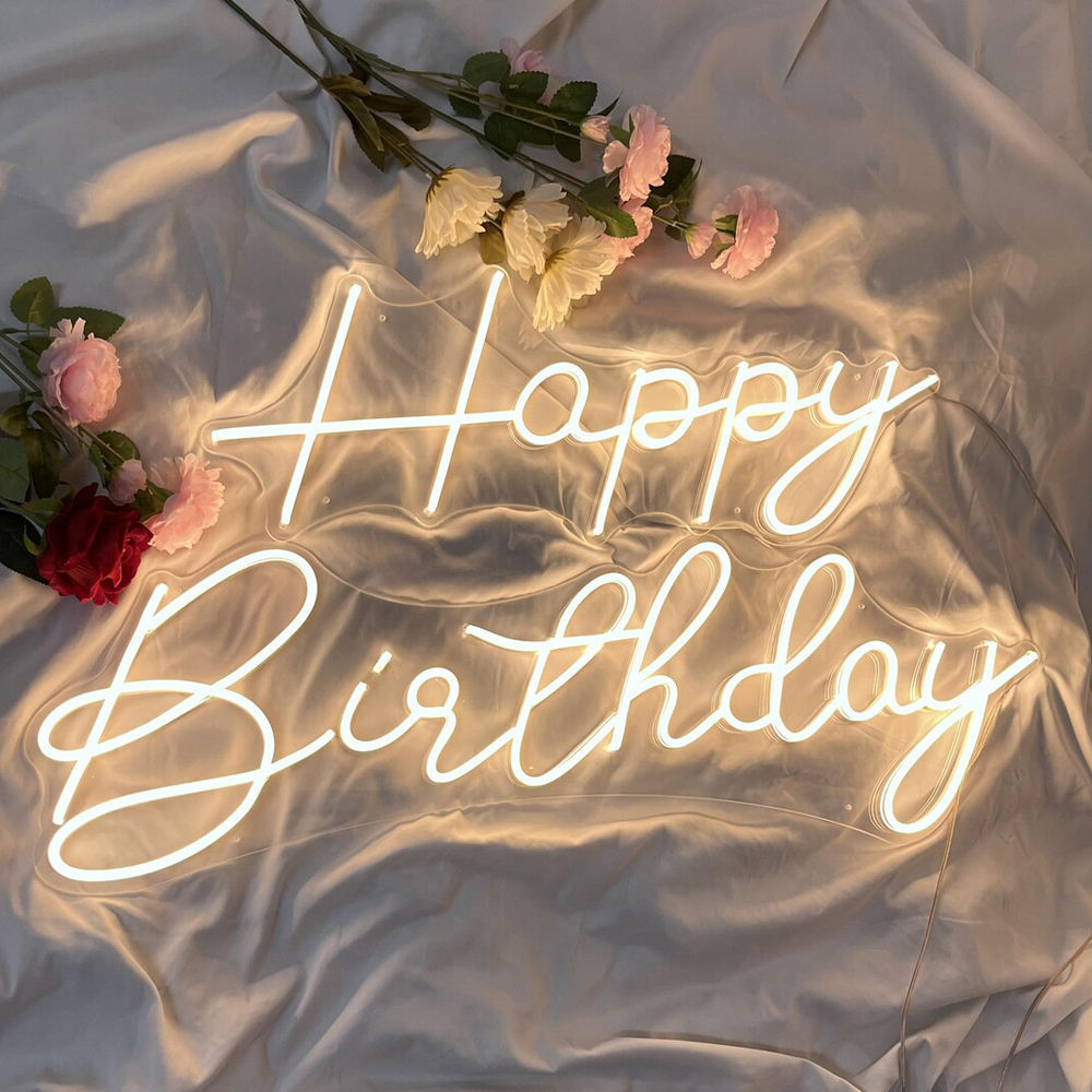 霓虹艺术生日快乐派对氛围灯