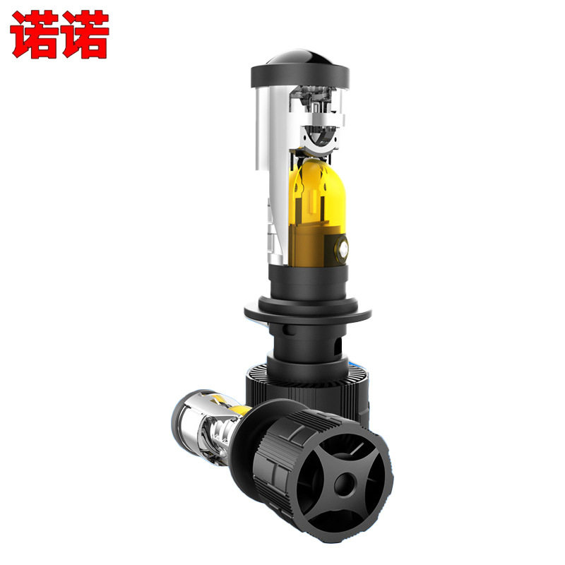 LED大灯A8迷你H7H4双光小透镜LED大灯双色汽车摩托车鱼眼无损安装