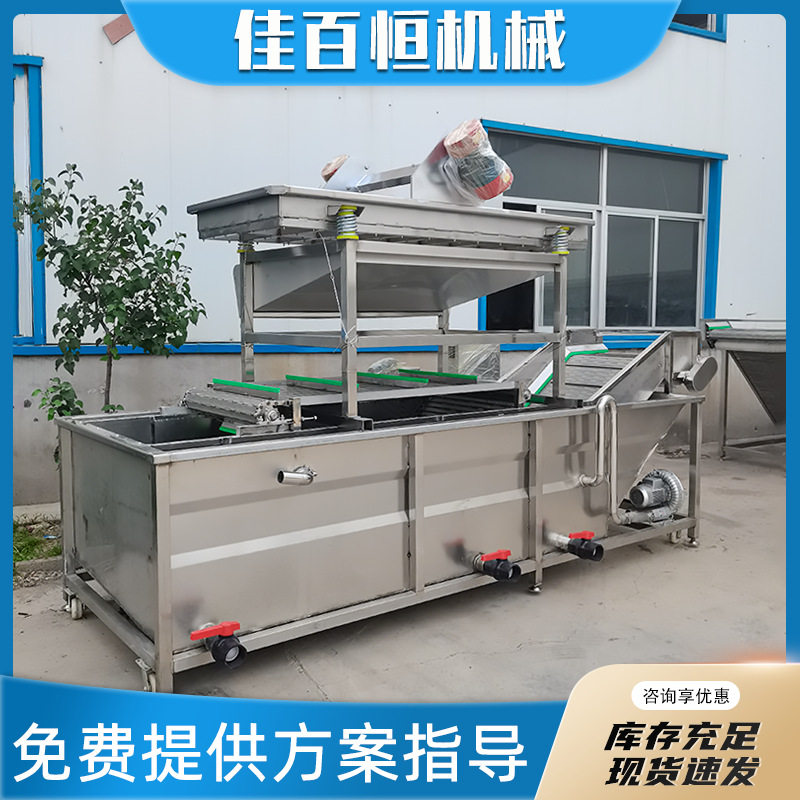 大型瓜果蔬菜清洗菜机器气泡净菜加工全自动化流水生产线商用设备