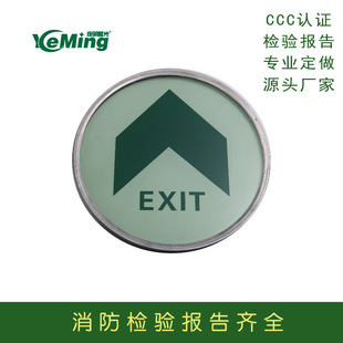 钢化玻璃夜光导流标志 不锈钢圈夜光标牌地贴 长余辉自发光地标