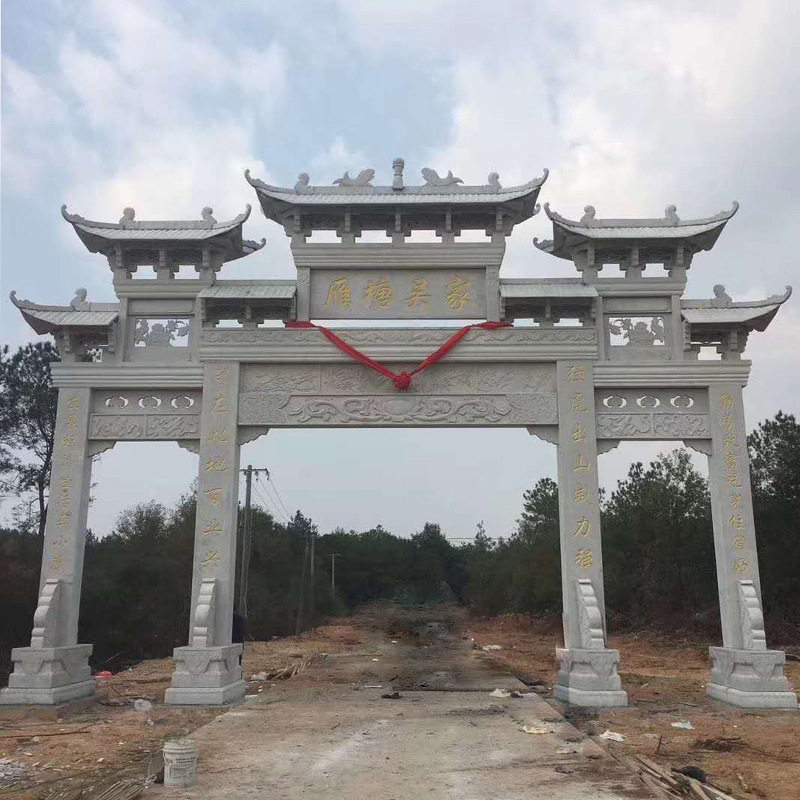 厂家供应园林村口花岗岩石雕牌坊