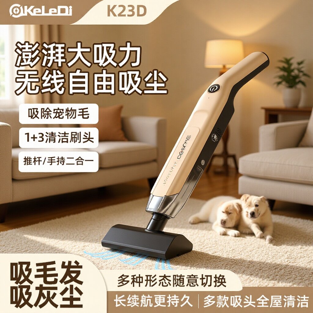 吸尘器便携新款手持强力大吸力多吸头多功能除尘器地板刷毛发灰尘