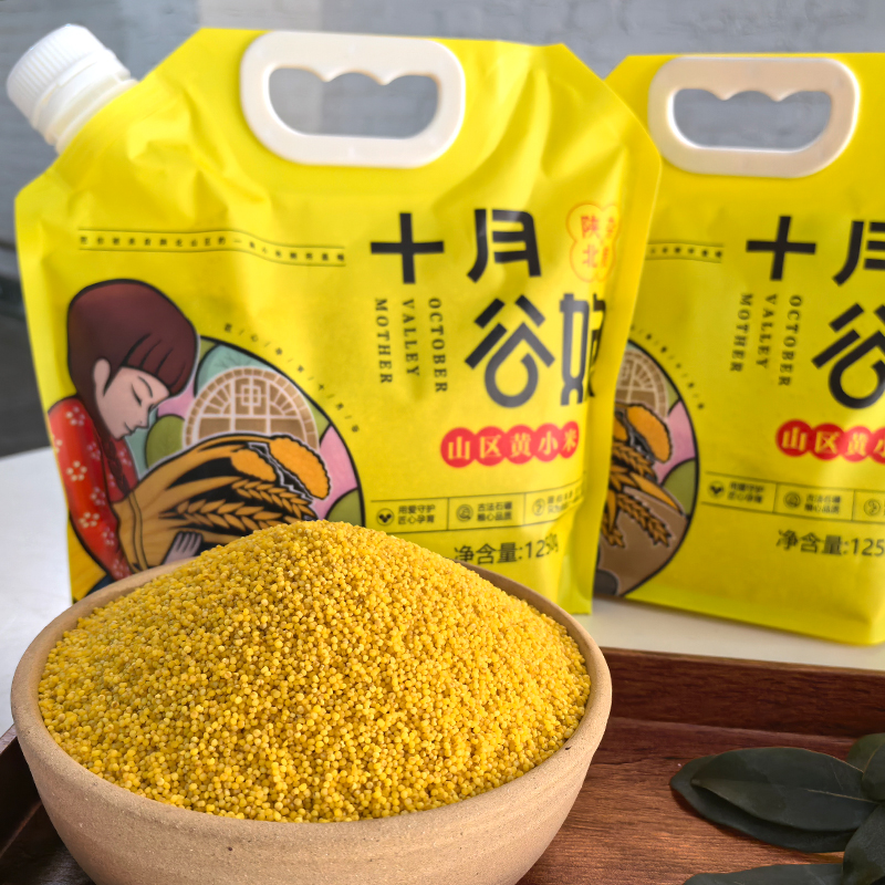 【女俠專屬】2024年陜北油脂小米新米黃小米優(yōu)質(zhì)雜糧1250g*2袋