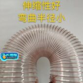 新款 PU钢丝透明伸缩风管耐磨耐低温管聚氨酯软管塑料波纹扫地车管