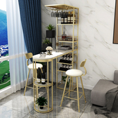 酒柜吧台一体家用客厅隔断柜高脚桌窗边靠墙窄条阳台吧台桌椅组合