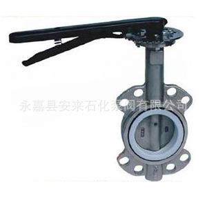 蝶阀D71F46-16C铸钢衬四氟手柄蝶阀手柄蝶阀铸钢衬氟蝶阀