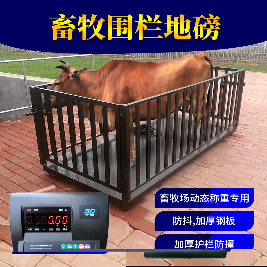 电子地磅定制批发畜牧场称牛/称猪带围栏工业平台称2吨3t10T广西