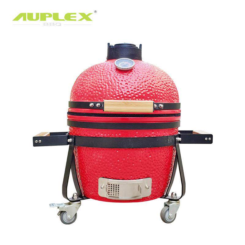 AuplexKamadoBBQGrill14''橘子皮便携式后备箱烤架陶瓷烧烤炉