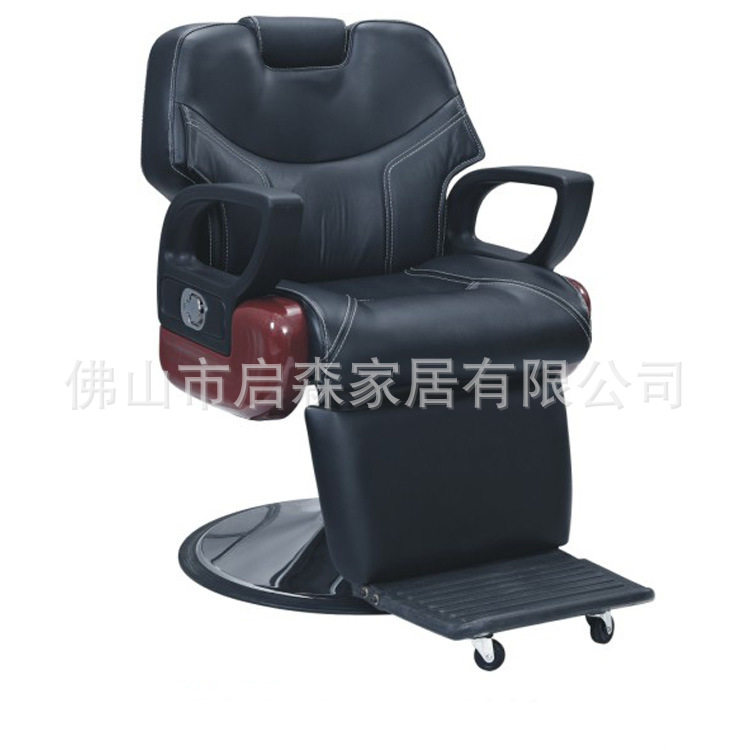 工厂热销批发实优质带扶手带脚踏理发椅可躺可旋转可升高美容躺椅
