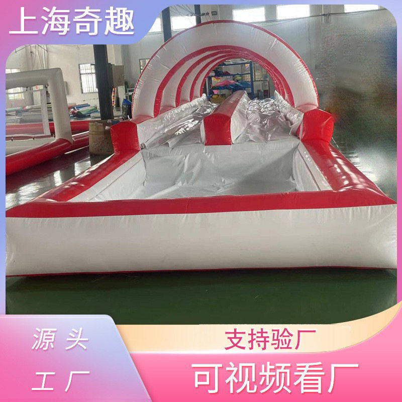 充气水滑道 厂家直销PVC充气加厚景区水上乐园设施城市充气滑道