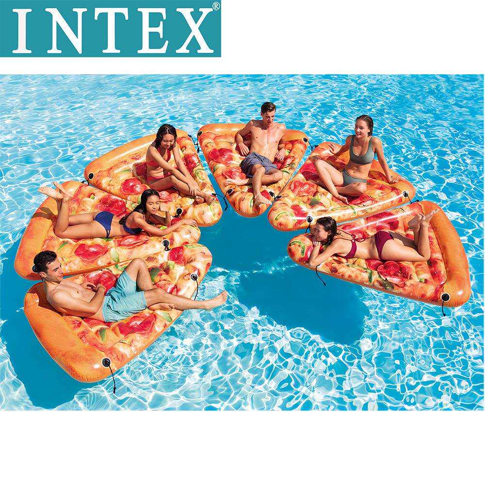 INTEX58752披萨浮排成人水上充气床浮排浮床可爱浮圈儿童大号