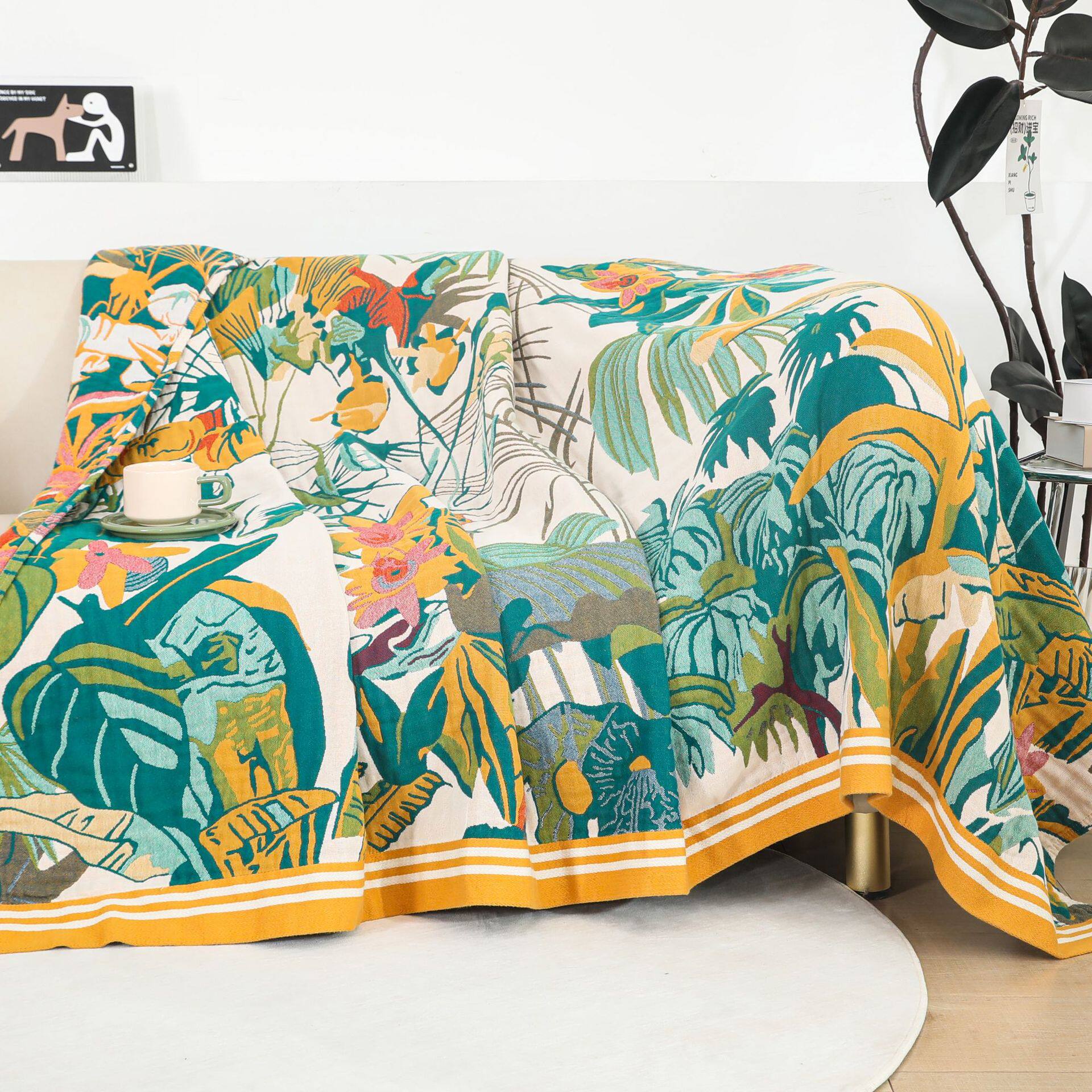 纯棉沙发盖布沙发套罩沙发巾全盖通用沙发垫双人沙发盖巾罩毯