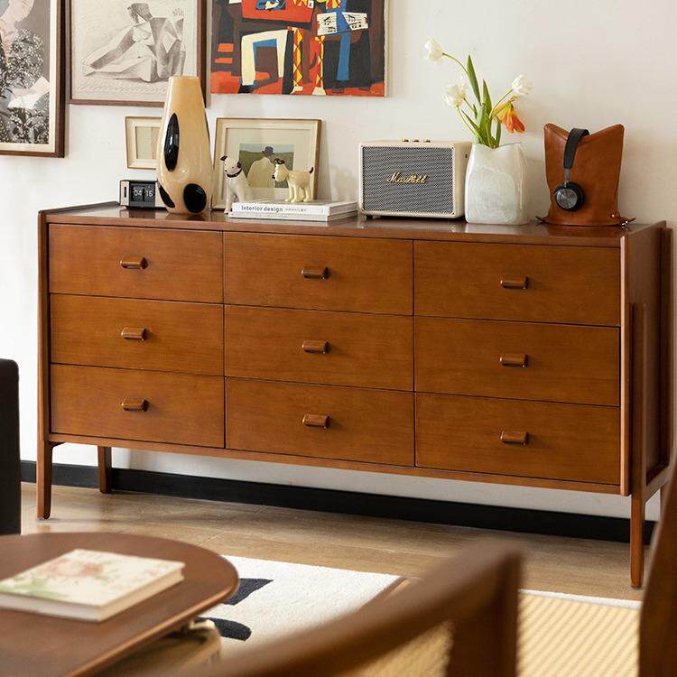 九斗柜中古风大容量收纳置物储物柜复古沙发边柜餐边柜卧室床尾柜