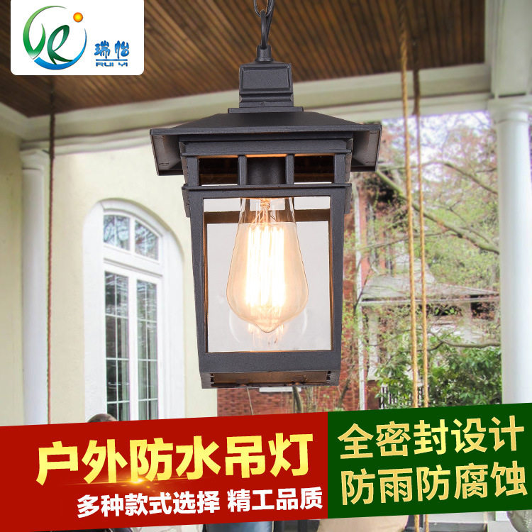 欧式复古正方形防锈防水庭院灯