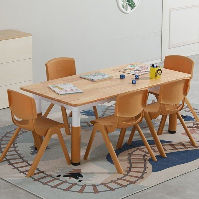 幼儿园桌椅儿童可升降长方形课桌套装家用宝宝玩具学习写字桌椅