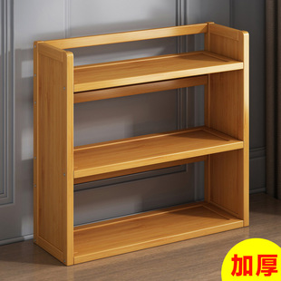 书架桌面小型置物架办公室简易落地学生儿童桌上多层收纳实木书柜