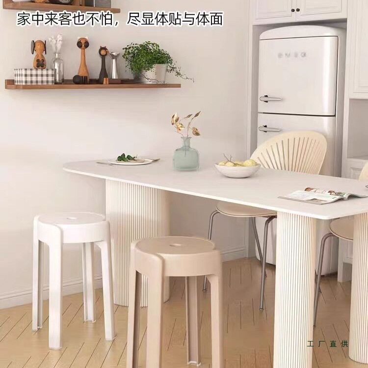 加厚塑料靠背凳子耐用可叠放