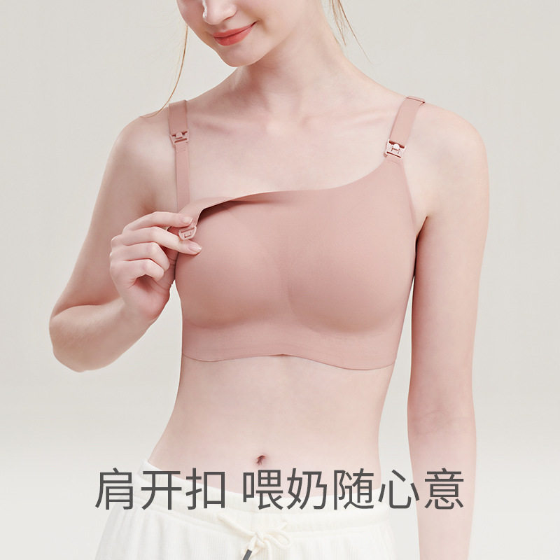 孕妇夏季全阶段哺乳内衣轻薄透气大码全罩杯防下垂一片式无痕文胸