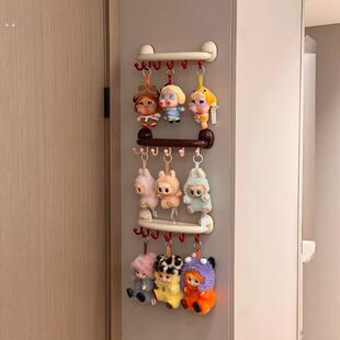 免打孔挂钩吸盘式钥匙挂架创意家用多功能玩偶摆件收纳层架钥匙挂