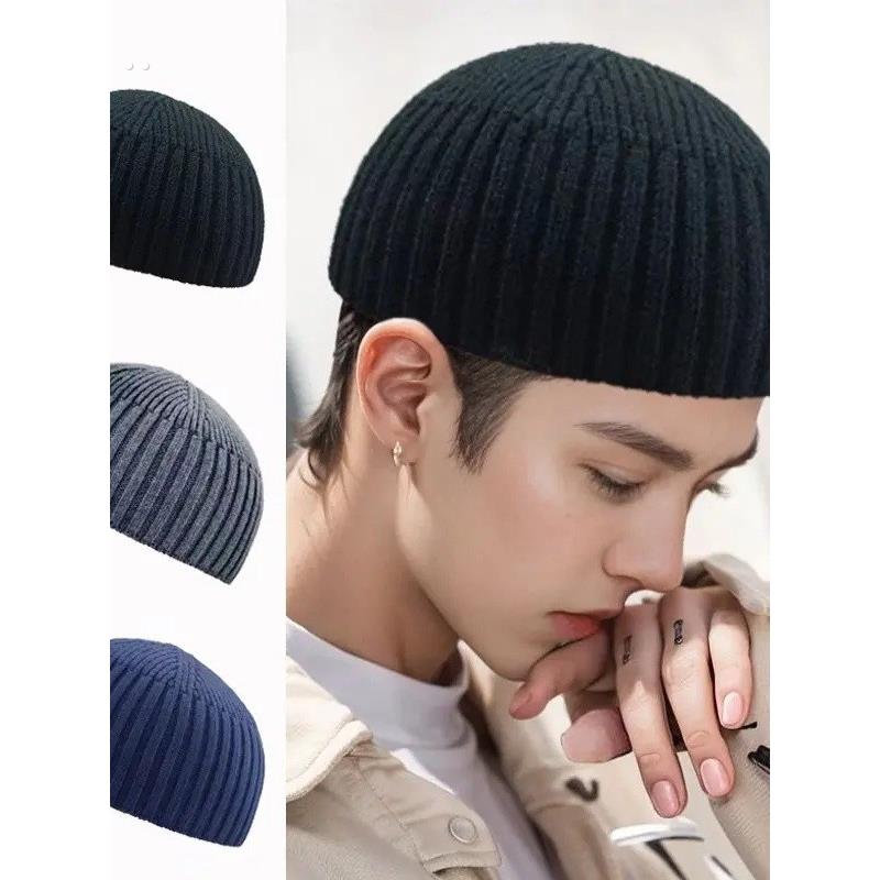 光板地主帽男女士秋冬季雅痞大头围保暖帽子毛线帽冷帽针织瓜皮帽