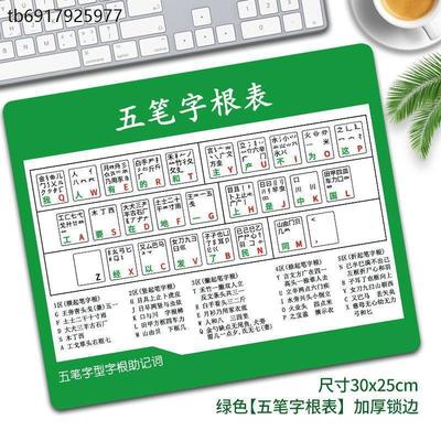五笔字根鼠标垫初学创意根键盘图字型口诀打字助记表电脑鼠标垫