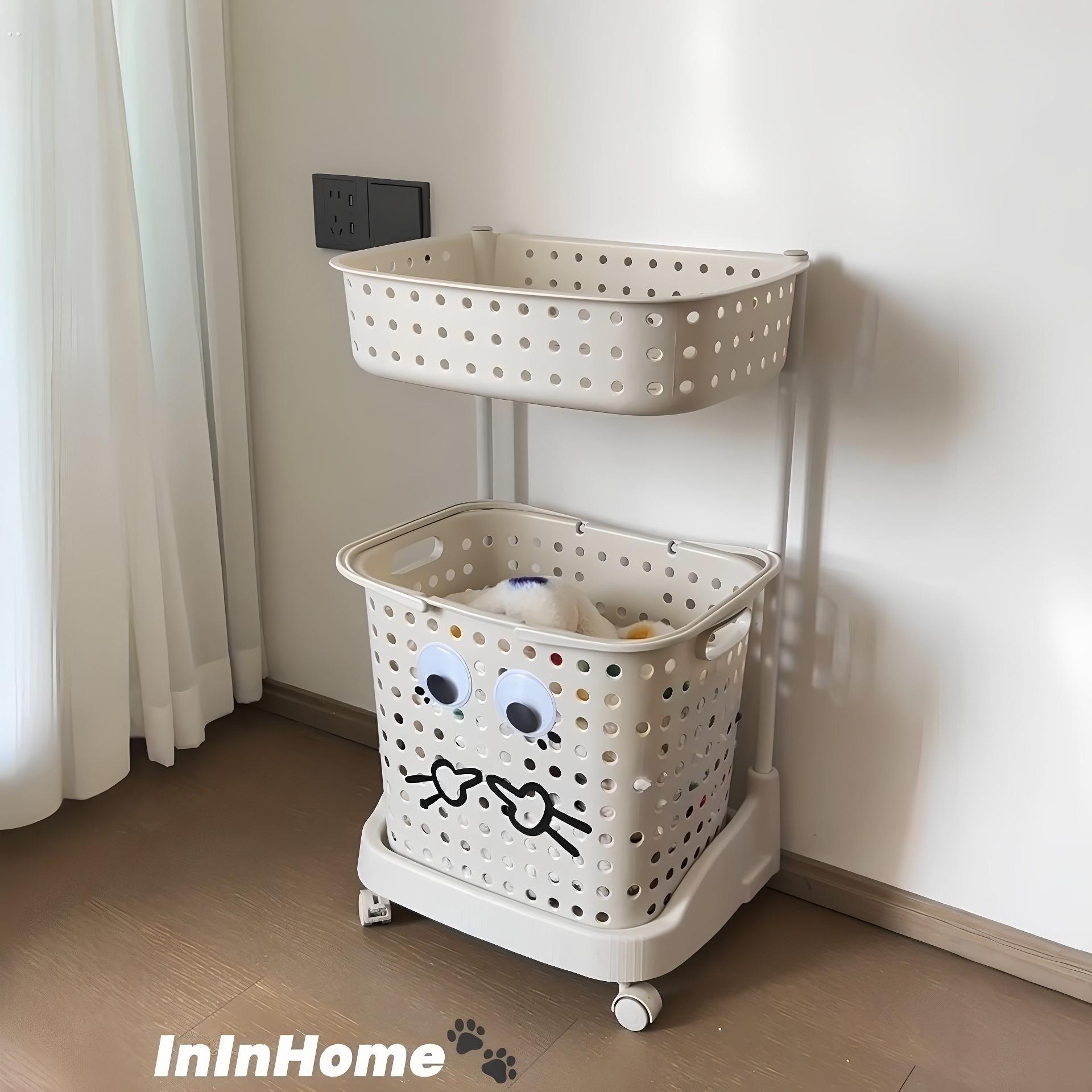 可移动脏衣篮家用多层小推车置物架高颜值大容量卫生间收纳筐浴室