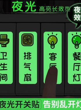 荧光开关贴夜光按键插座标签贴电箱开关标识贴纸发光防水装饰创意