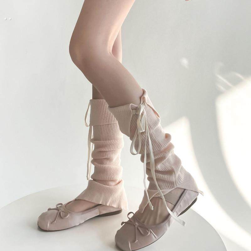 少女韩系甜美芭蕾风绑带蝴蝶结堆堆针织纯色袜套百搭开叉设计,女士内衣/男士内衣/家居服,长筒袜,淘宝优惠券,粉丝福利购,淘宝优惠卷