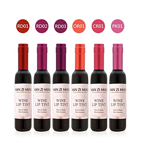 MYSHELL 6pcs Lip Stain Wine Lip Tint Matte Liquid Lipstick L