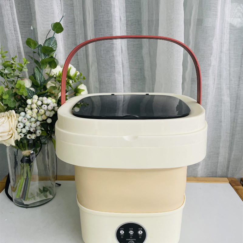 百货专场    升级款折叠洗衣机6L-米白色