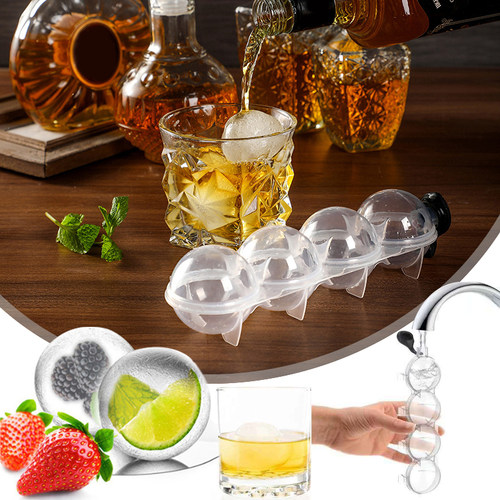 好货4 Hole Ice Cube Makers Round Ice Hockey Mold Whisky Cock