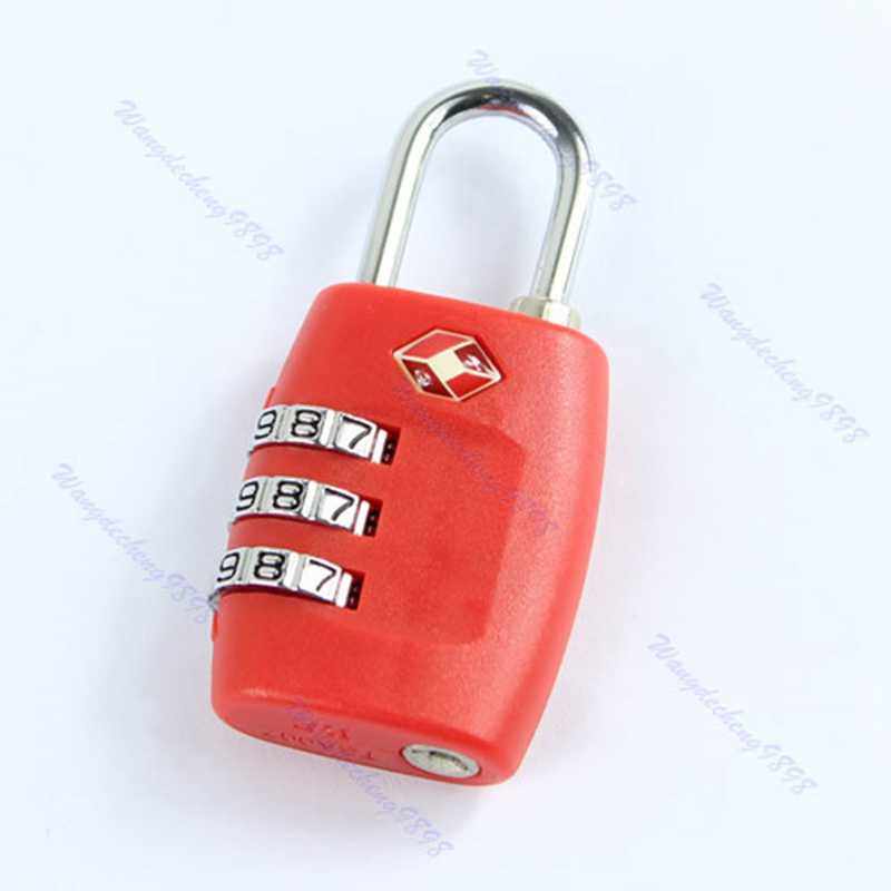 Code Lock TSA Resettable 3 Digit Combination Safe Travel Lug