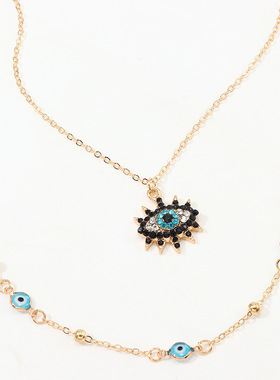 极速Vintage Fashion Evil Eye Necklace Pendant Clavicle Chain