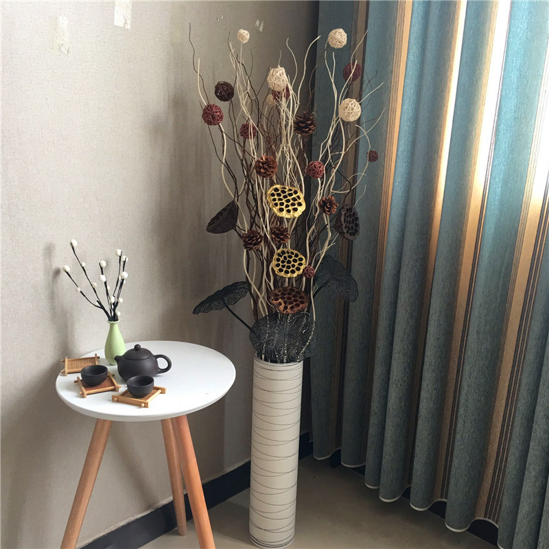 龙柳树枝干枝装饰玄关橱窗插花客厅落地花瓶叶脉花干花装饰摆件