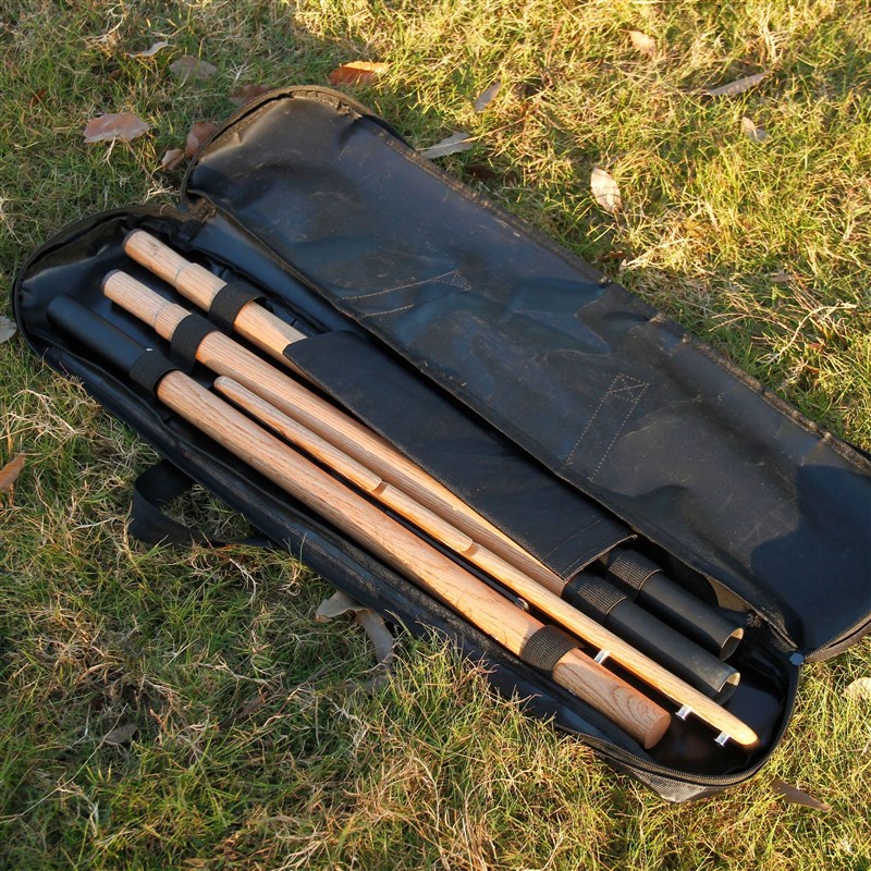 户外露营灯架地插实木灯杆野营灯架杆营地支架橡木两用灯柱挂灯架