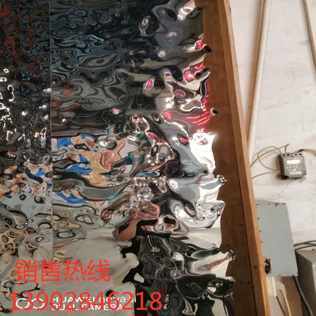 镜面不锈钢2014纹3定制水z波0板装饰不锈钢悬吊式天花板加工折弯