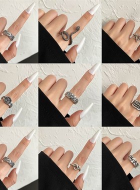 FAMSHIN Retro Punk Butterfly Snake Ring For Men Women Person